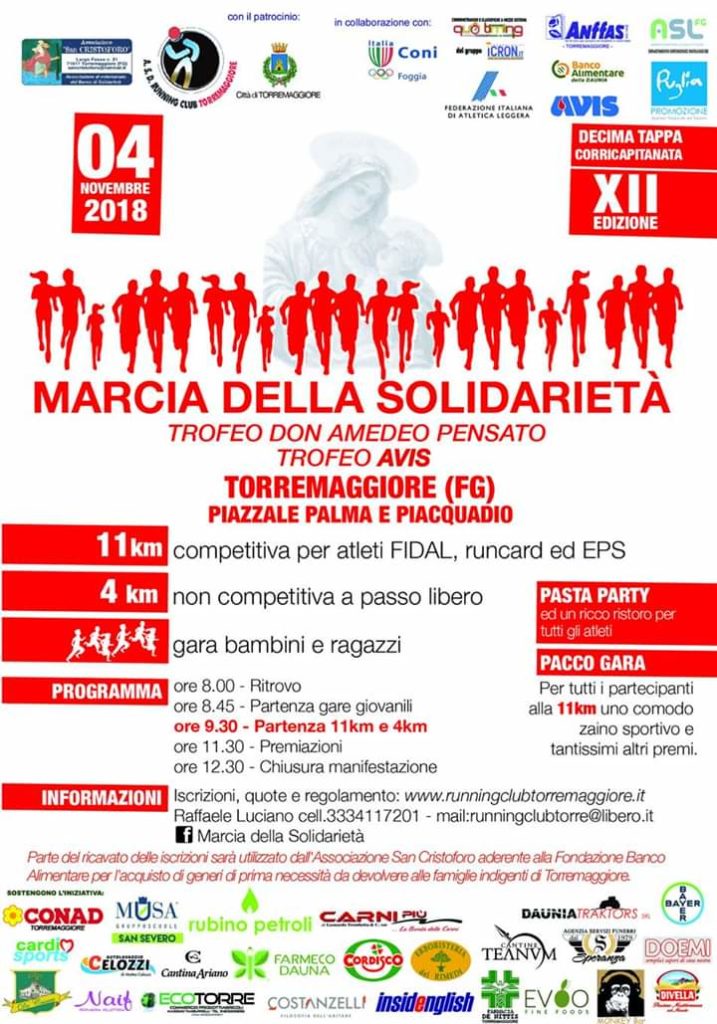 OMNIA: Non solo Medicina – Marcia della Solidarietà – Trofeo Don Amedeo Pensato – Trofeo AVIS