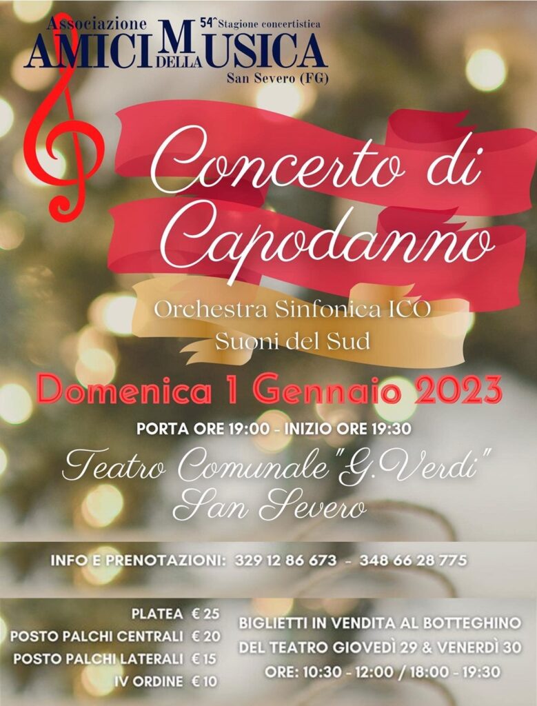AMICI DELLA MUSICA Concerto di Capodanno –  Orchestra Sinfonica ICO Suoni del Sud (OMNIA non solo medicina)