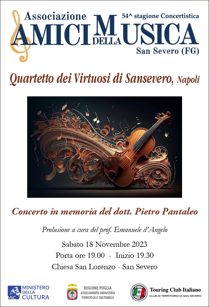 AMICI DELLA MUSICA – “Quartetto dei Virtuosi di Sansevero, Napoli” (OMNIA non solo medicina)